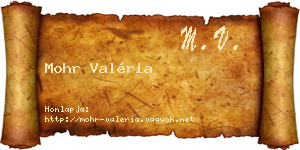 Mohr Valéria névjegykártya